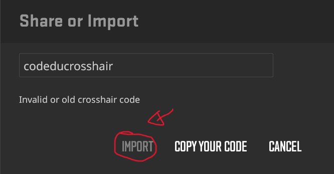 photo code du crosshair